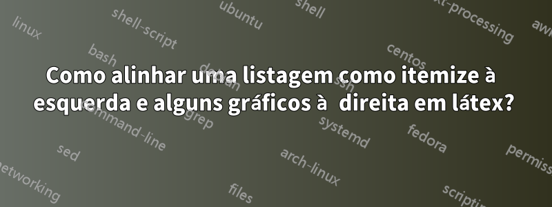 Como alinhar uma listagem como itemize à esquerda e alguns gráficos à direita em látex?