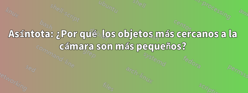 Asíntota: ¿Por qué los objetos más cercanos a la cámara son más pequeños?