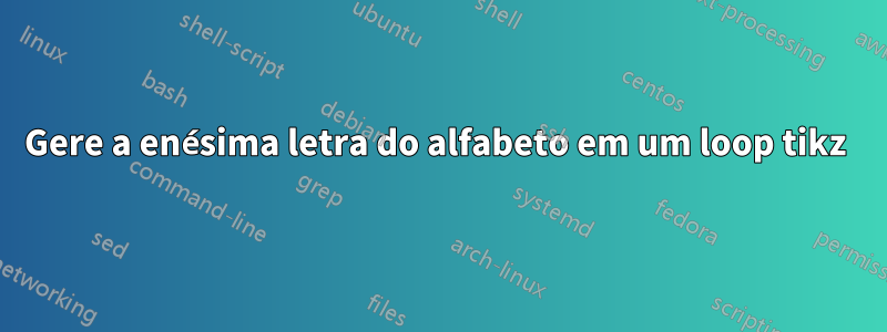 Gere a enésima letra do alfabeto em um loop tikz 