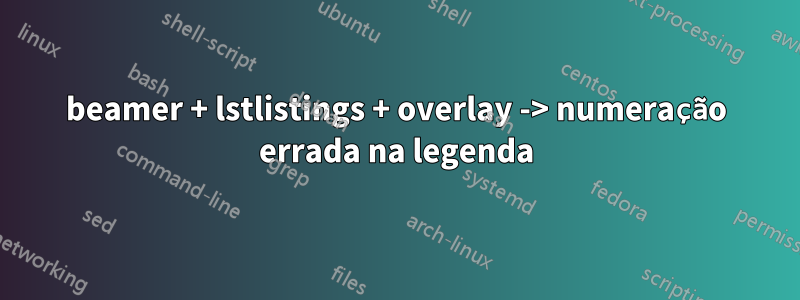 beamer + lstlistings + overlay -> numeração errada na legenda