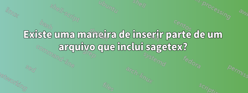 Existe uma maneira de inserir parte de um arquivo que inclui sagetex?