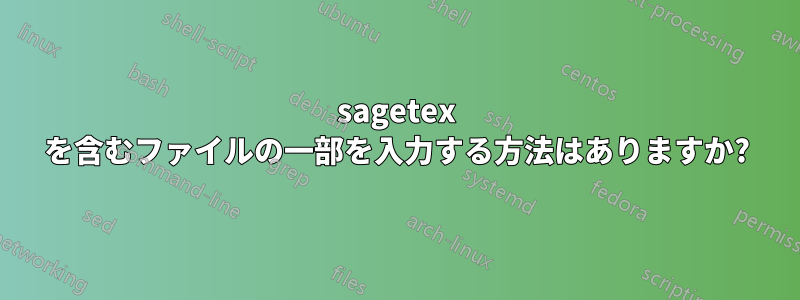 sagetex を含むファイルの一部を入力する方法はありますか?