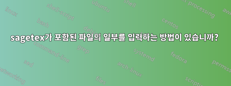 sagetex가 포함된 파일의 일부를 입력하는 방법이 있습니까?