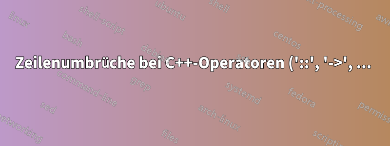 Zeilenumbrüche bei C++-Operatoren ('::', '->', ...) in \lstinline zulassen