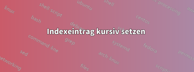 Indexeintrag kursiv setzen