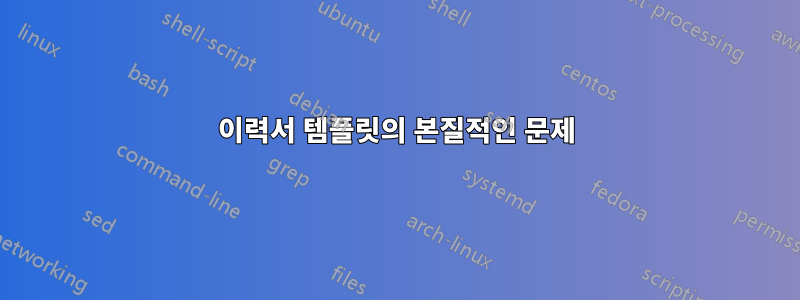 이력서 템플릿의 본질적인 문제