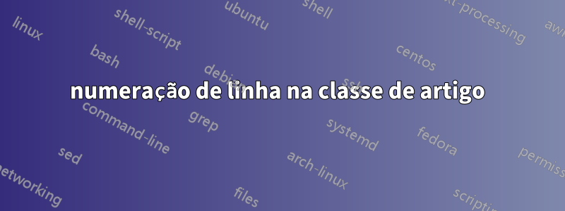 numeração de linha na classe de artigo 