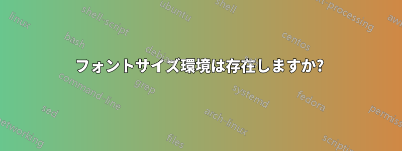 フォントサイズ環境は存在しますか?