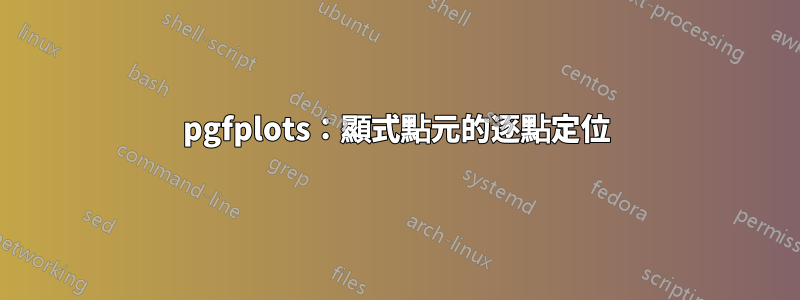 pgfplots：顯式點元的逐點定位