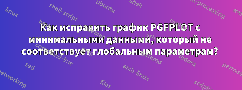 Как исправить график PGFPLOT с минимальными данными, который не соответствует глобальным параметрам?