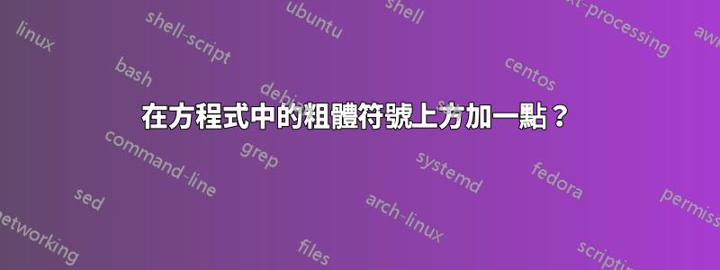 在方程式中的粗體符號上方加一點？