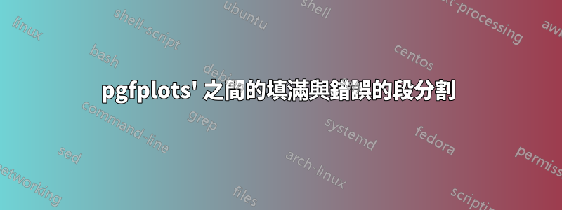 pgfplots' 之間的填滿與錯誤的段分割