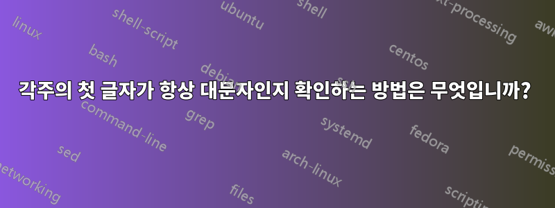 각주의 첫 글자가 항상 대문자인지 확인하는 방법은 무엇입니까?