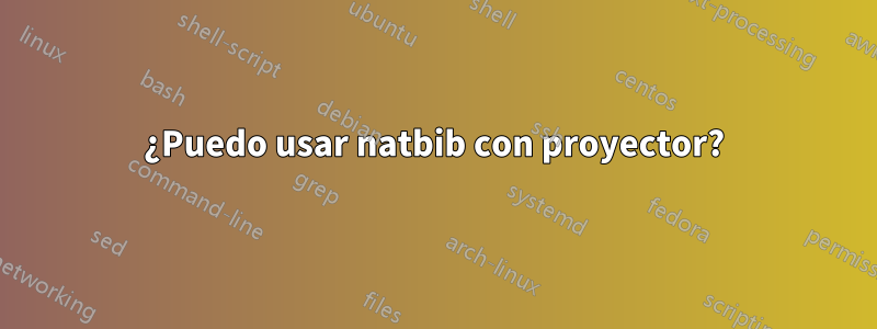 ¿Puedo usar natbib con proyector?