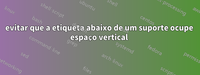 evitar que a etiqueta abaixo de um suporte ocupe espaço vertical