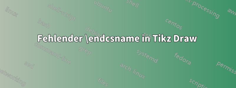 Fehlender \endcsname in Tikz Draw