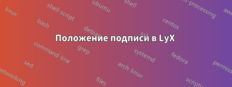 Положение подписи в LyX