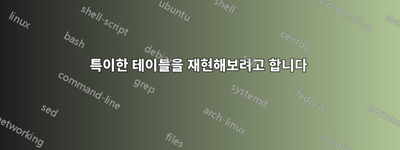 특이한 테이블을 재현해보려고 합니다