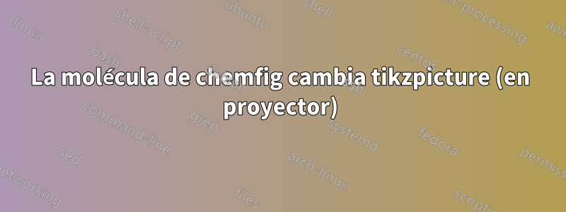 La molécula de chemfig cambia tikzpicture (en proyector)