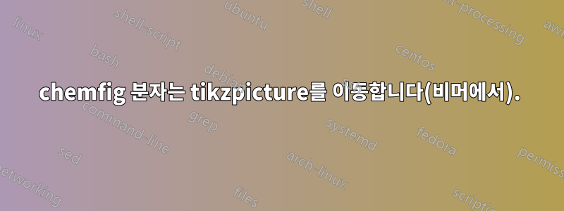 chemfig 분자는 tikzpicture를 이동합니다(비머에서).