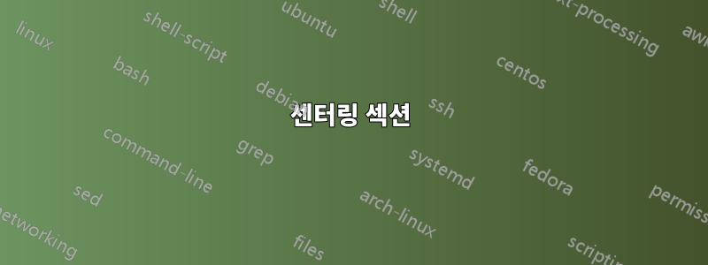 센터링 섹션