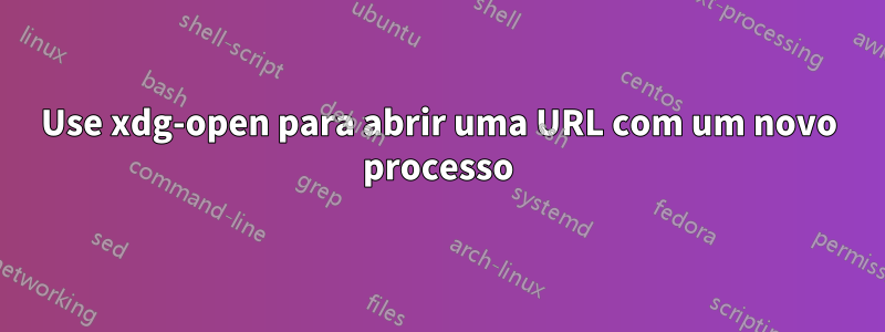 Use xdg-open para abrir uma URL com um novo processo