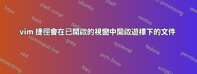 vim 捷徑會在已開啟的視窗中開啟遊標下的文件