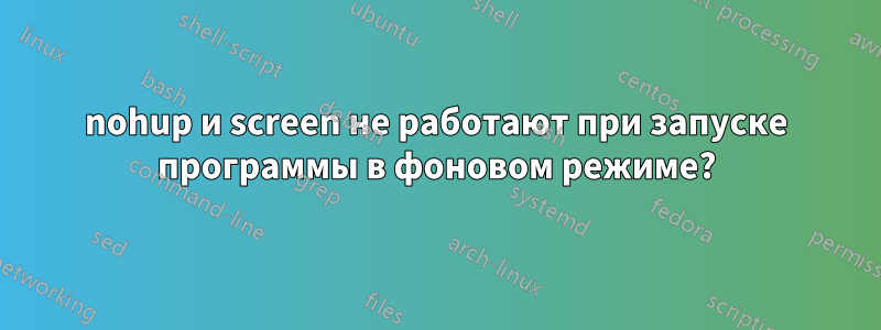 nohup и screen не работают при запуске программы в фоновом режиме?