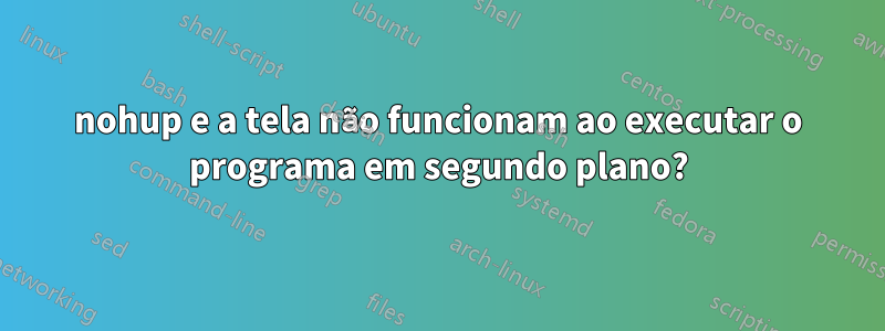 nohup e a tela não funcionam ao executar o programa em segundo plano?