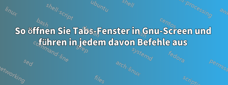 So öffnen Sie Tabs-Fenster in Gnu-Screen und führen in jedem davon Befehle aus