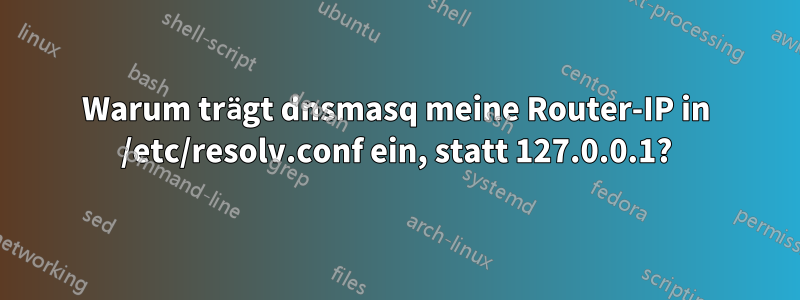 Warum trägt dnsmasq meine Router-IP in /etc/resolv.conf ein, statt 127.0.0.1?