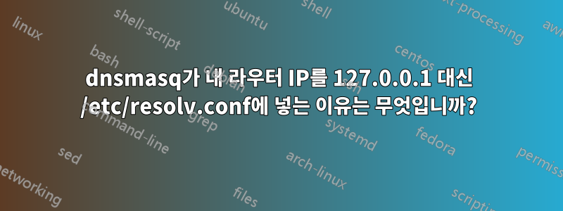 dnsmasq가 내 라우터 IP를 127.0.0.1 대신 /etc/resolv.conf에 넣는 이유는 무엇입니까?