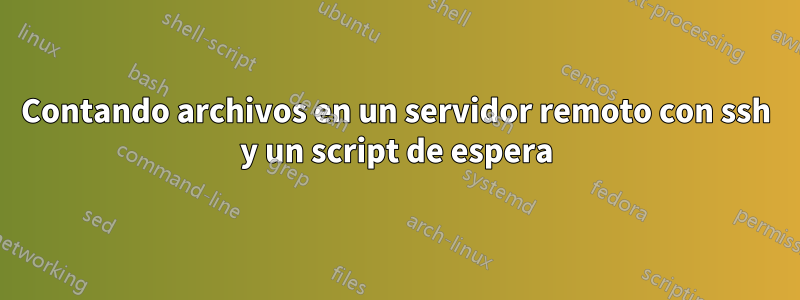 Contando archivos en un servidor remoto con ssh y un script de espera