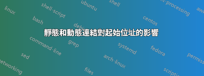 靜態和動態連結對起始位址的影響