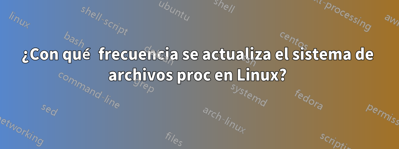 ¿Con qué frecuencia se actualiza el sistema de archivos proc en Linux?