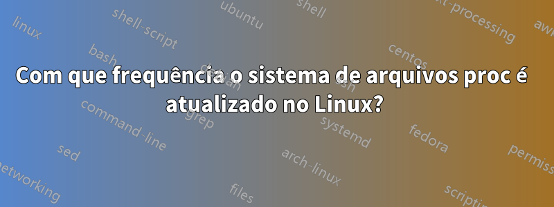 Com que frequência o sistema de arquivos proc é atualizado no Linux?