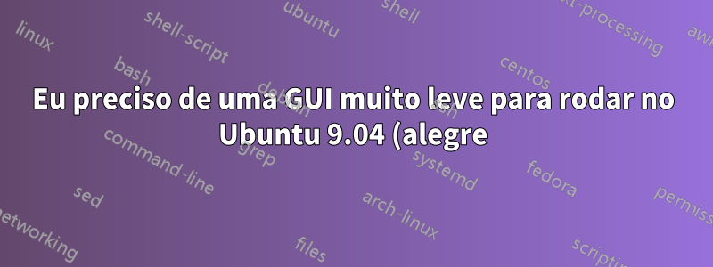 Eu preciso de uma GUI muito leve para rodar no Ubuntu 9.04 (alegre) com um toque especial