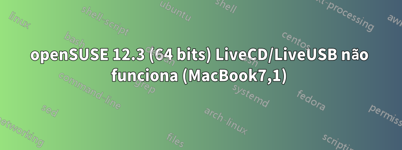 openSUSE 12.3 (64 bits) LiveCD/LiveUSB não funciona (MacBook7,1)