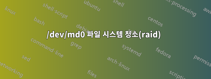 /dev/md0 파일 시스템 청소(raid) 