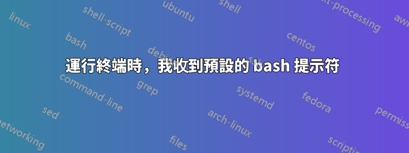 運行終端時，我收到預設的 bash 提示符