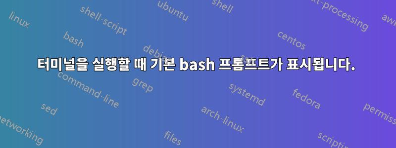 터미널을 실행할 때 기본 bash 프롬프트가 표시됩니다.