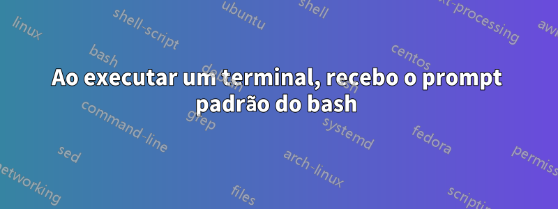 Ao executar um terminal, recebo o prompt padrão do bash