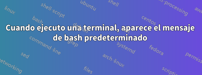 Cuando ejecuto una terminal, aparece el mensaje de bash predeterminado