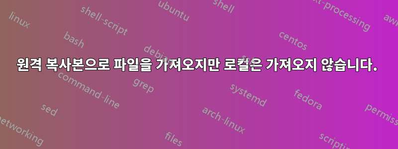 원격 복사본으로 파일을 가져오지만 로컬은 가져오지 않습니다.