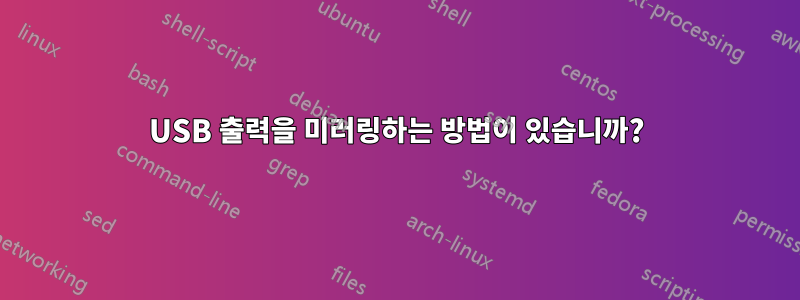 USB 출력을 미러링하는 방법이 있습니까?