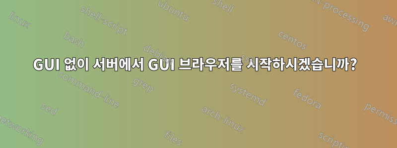 GUI 없이 서버에서 GUI 브라우저를 시작하시겠습니까? 