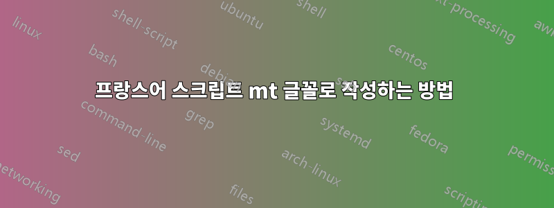 프랑스어 스크립트 mt 글꼴로 작성하는 방법