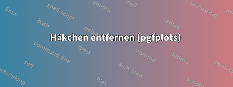 Häkchen entfernen (pgfplots)