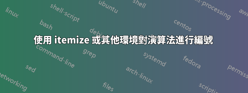 使用 itemize 或其他環境對演算法進行編號