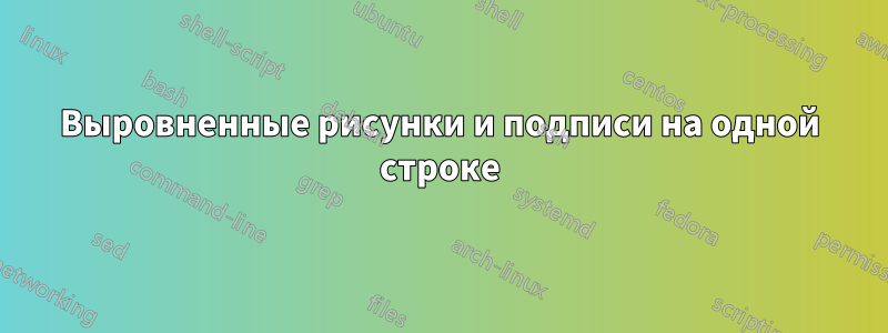 Выровненные рисунки и подписи на одной строке